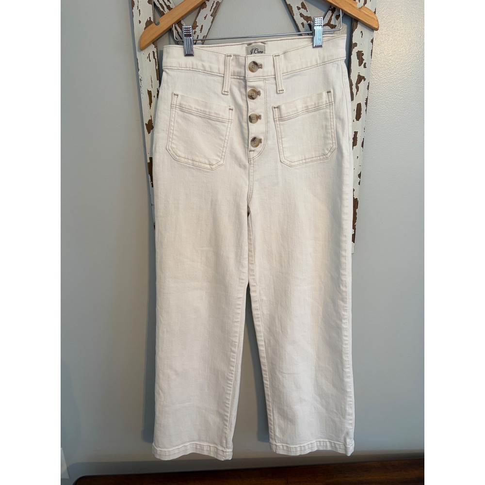 J.Crew slim wide-leg sailor trouser jeans with contrast stitching size 26